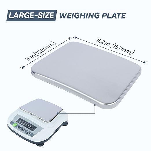 U.S. Solid Analytical Balance, 2000g/4.4lb x 0.01g Digital Precision Scale, Piece Counting, g/ct/oz/lb, 6.2" x 5" Rectangular Pan, 100-240V AC & 4xDC 1.5V Battery, Kitchen, Jewelry, Scientific Use