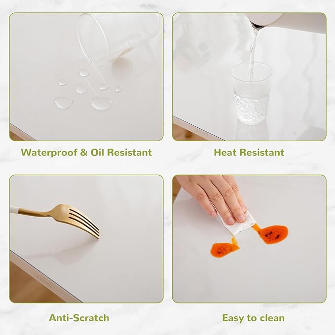 38 x 84 Inch Clear Table Cover Protector, Clear Table Protector for Dining Room Table, 1.5mm Plastic Table Cover, Waterproof Table Pad for Kitchen, Office