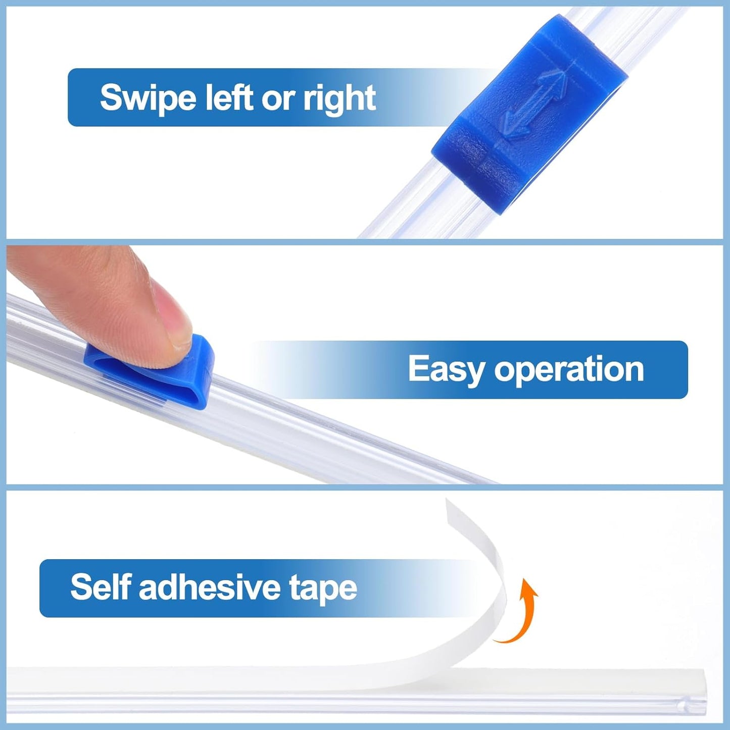 PATIKIL 12pcs Plastic Wrap Cutter, 12in Plastic Wrap Slide Cutter Self Adhesive Installation Replacement for Aluminum Foil Wax Paper Parchment Paper Wrap Dispenser, Blue