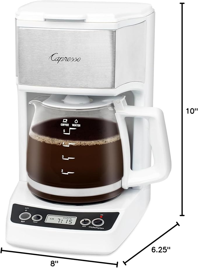 Capresso 5-Cup Mini Drip Coffee Maker, White