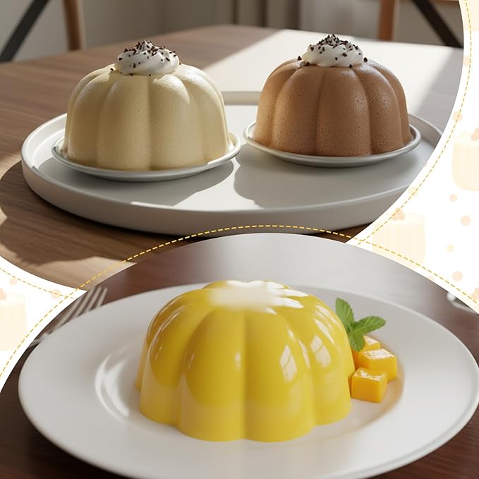 SHENLIU 24 Pack Pudding Cup Pans, Popover Pan Small Jelly Pans Aluminum Reusable Cake Tartlets Muffin Mold for Baking Egg Tart Flan Cupcake Bread Muffin Brownie Pudding (Size 3.7"x 1.77")