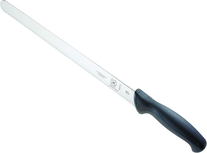 Mercer Culinary M23112 Millennia Black Handle, 12-Inch Wavy Edge, Slicer