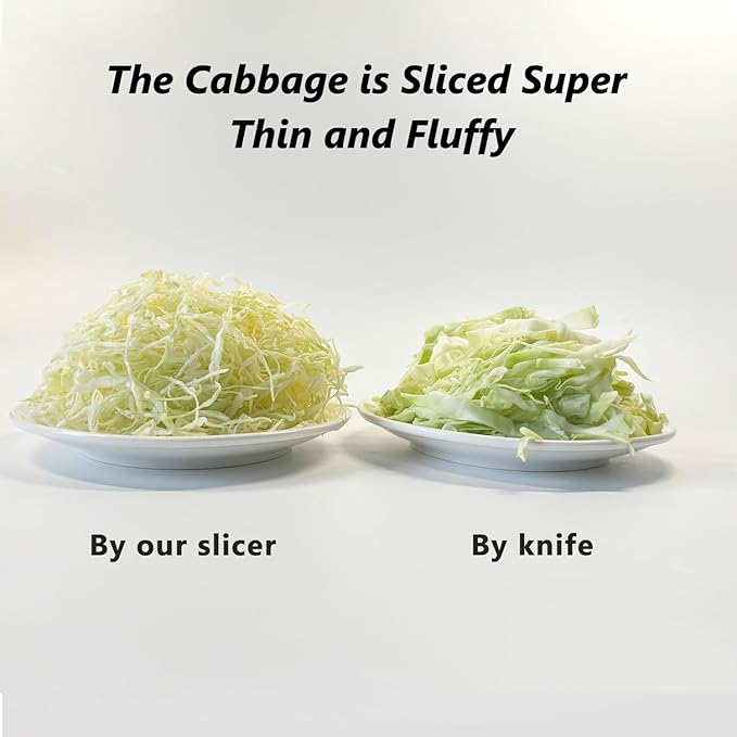 Fixed Thickness Vegetable Slicer – Ultra-Thin Cabbage Shredder for Salads, Jicama Tacos, Onion, Potato Chips – Fine Fluffy Cuts Mandoline Kitchen Tool(Green)