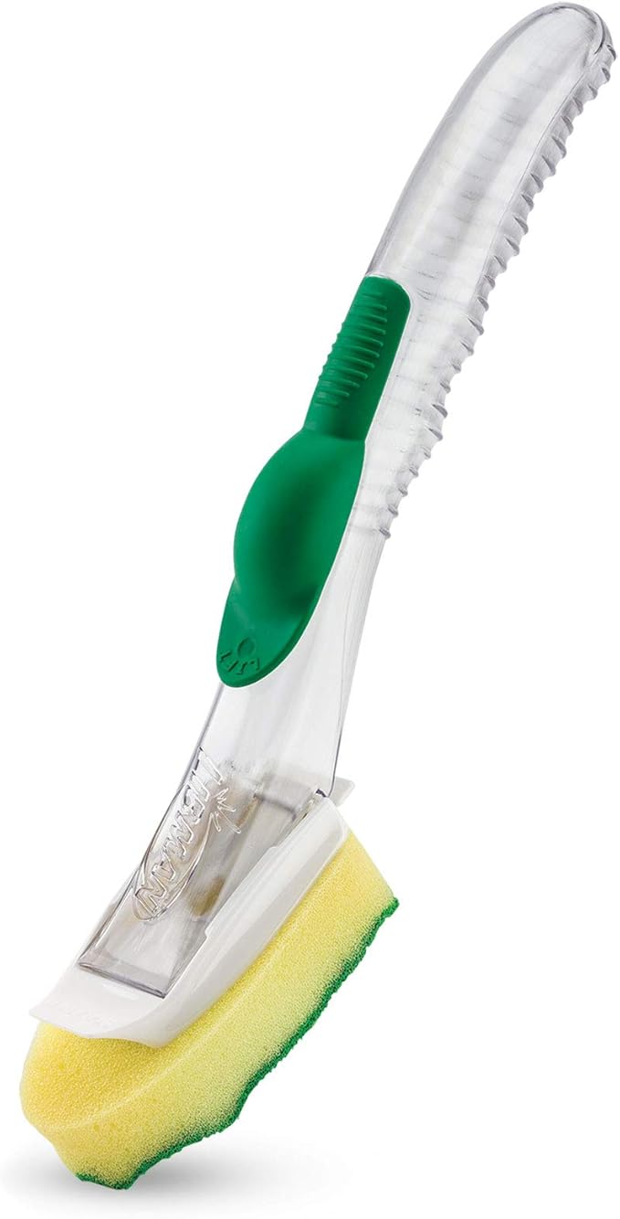 Libman All-Purpose Scrubbing Dish Wand - Fillable, with 4 Multi-Purpose Sponge Head Refills