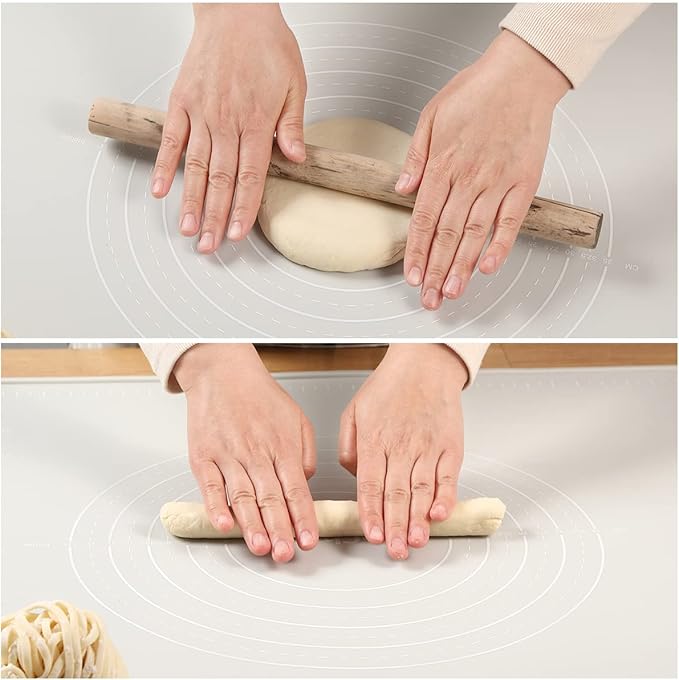 Silicone Pastry Mat 32"*24" Extra Thick Non Stick Baking Mat Food Grade Silicone Dough Rolling Mat with Edge Heightening Large