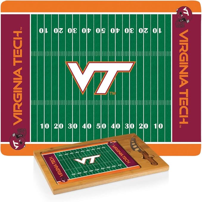 PICNIC TIME NCAA Icon Glass Top Cutting Board & Knife Set, Cheese Boards Charcuterie Boards, Serving Platter, (Parawood & Bamboo)