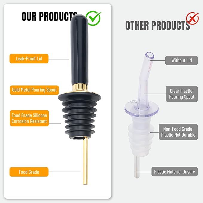 2pcs Glass Coffee Syrup Dispenser Bottles 7 OZ, Simple Syrup Bottles with Metal Pour Spout, Syrup Dispenser for Coffee Bar Accessories for Maple Honey Syrup Oil and Sauces