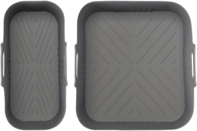 Compatible for Philips Dual Basket Air Fryer NA350 Series 6L/3L, Reusable Silicone Dual Airfryer Liner Air Fryer Accessories(Gray)