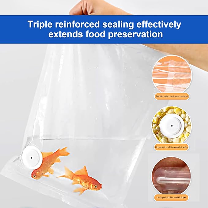RAIN SPIRIT Reusable Vacuum Sealer Bags for Food, 60 Packs (20L&20M&20S) BPA-Free Food Storage Bags, Leakproof Sous Vide Bags for Freezer, Microwave, Dishwasher Safe, Preserve Freshness for Meal Prep