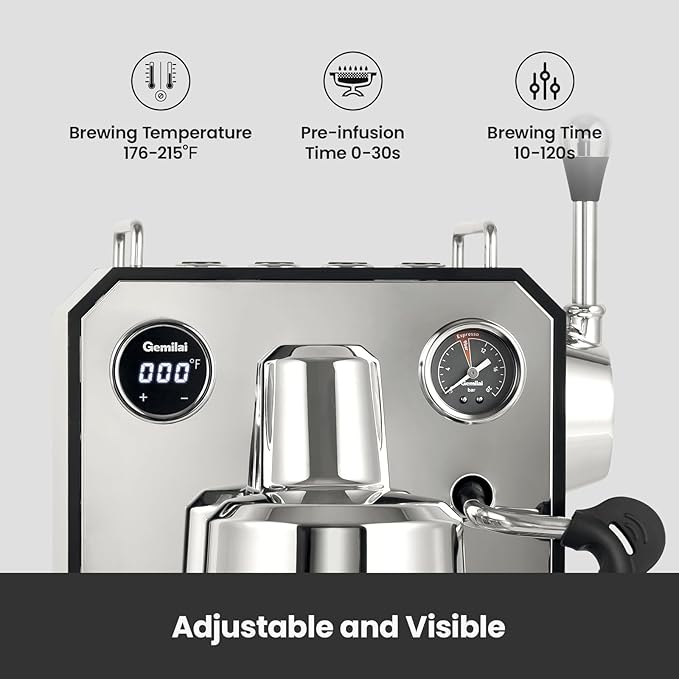 Gemilai G3006 Espresso Machine & Electric Coffee GrinderBundle for Cappuccino, Latte