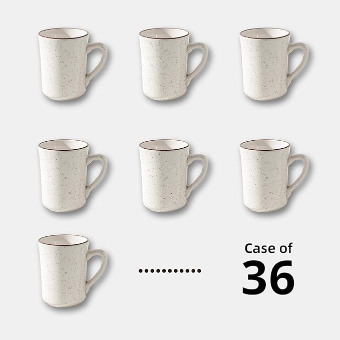 Stoneware Narrow Rim Commercial Grade Dinnerware (Brown Speckle, Cup 7oz)