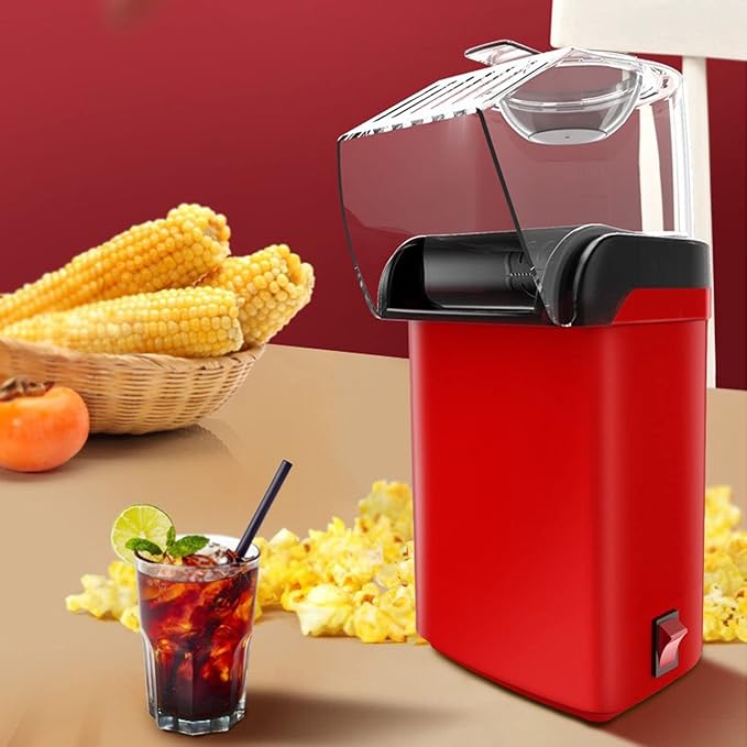 Nostalgia Hot Air Popcorn Popper Maker, 1200W Electric Pop Corner Machine, 16 Cups, 3 Minutes Done, Fully Automatic Healthy No Oil and No Sugar Corn Popcorn Machine (White)