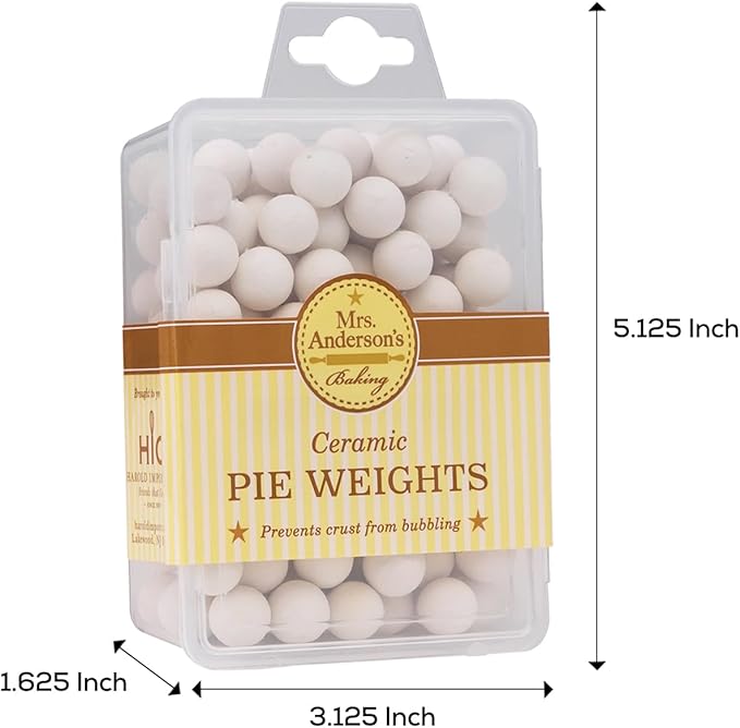 Mrs. Anderson's Baking Ceramic Pie Crust Weights, 270 Count, Natural Stoneware, For Blind Baking Pie Crusts And Tart Shells With Even Baking Results