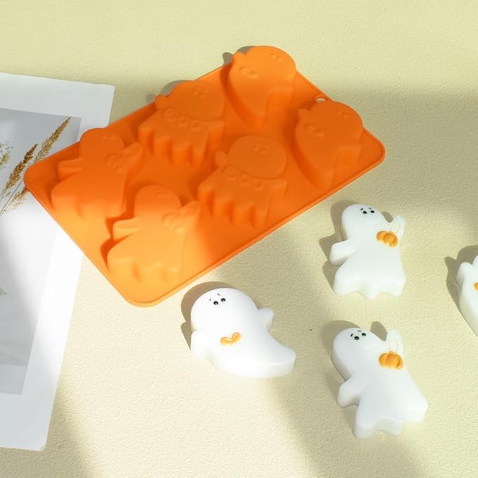 Halloween Ghost Silicone Molds, Non-Stick Chocolate Mold, Baking Moulds for Making Chocolate, Cake, Jelly, Dessert, Biscuit, Dome Mousse (A_ Ghost)