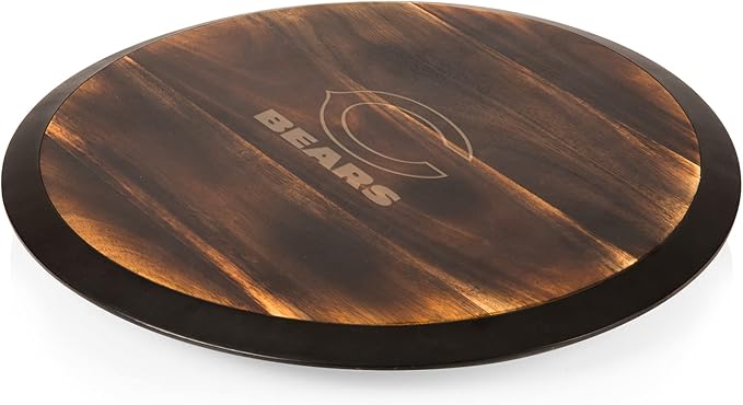 PICNIC TIME NFL Unisex NFL Lazy Susan Serving Tray, Wooden Turntable Round Charcuterie Board, Cheese Serving Platter