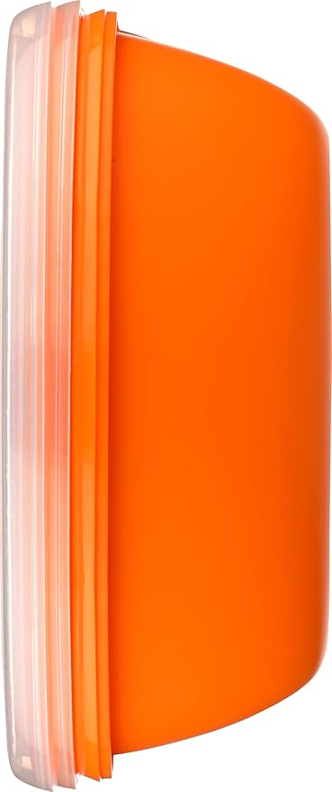 Preserve 46107 FBA_1211838 Square Food Storage Container Made from Recycled Plastic, 25 Ounce Capacity, Set of 2, Orange