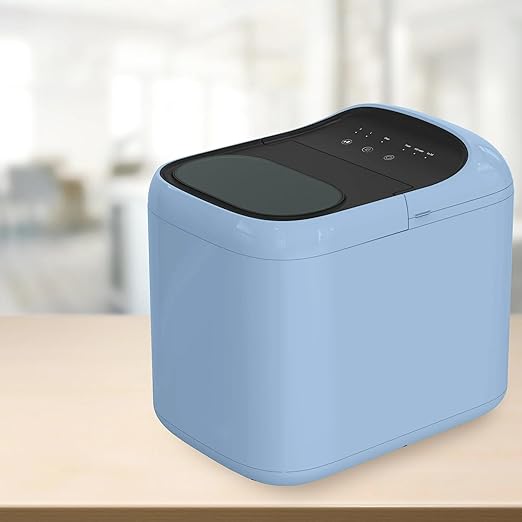 Ice Maker Countertop, 9 Cubes in 6 Mins, 33 lbs per Day, Portable Bullet Ice Machine, Self-Cleaning Ice Makers with Basket and Scoop, Ideal for Home, Kitchen, Camping, RV (Bule)