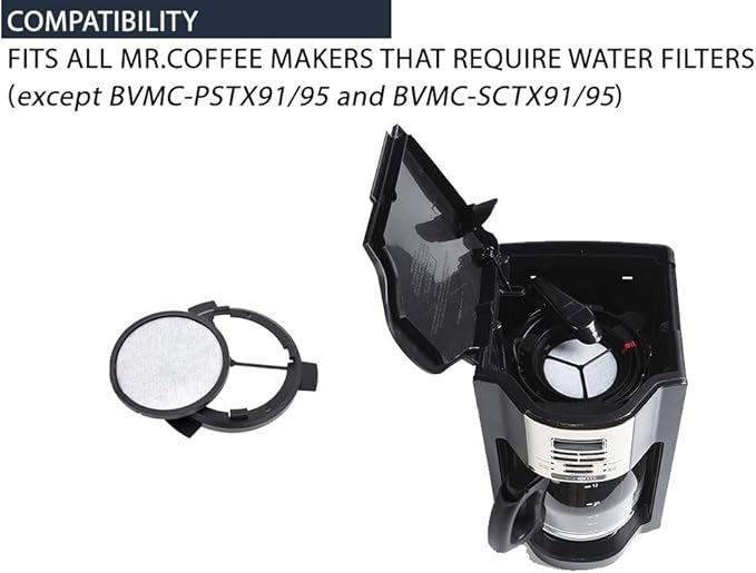 Premium Replacement Charcoal Water Filter Disks for Mr. Coffee Machines - 12 Pack