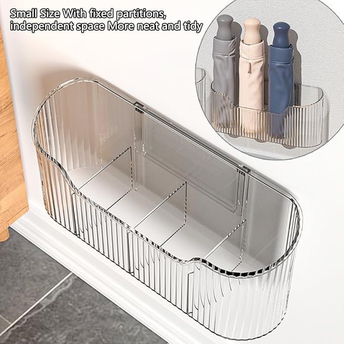 2PCS Cabinet Door Organizer,Self Adhesive Kitchen Cabinet Organizer,Cabinet Door Storage Box for Bathroom/Kitchen/Living room,Storage shelf rv must haves. (transparent)