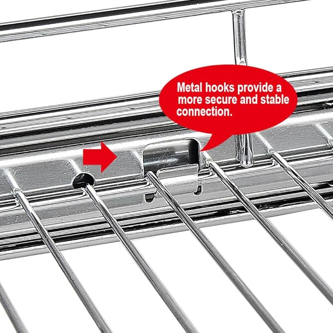 OCG 2 Tier Pull Out Cabinet Organizer (15.5" W x 21" D), Pull Out Drawers for Kitchen Cabinets, Pull Out Shelves for Base Cabinet Organization in Kitchen Bathroom Pantry, Chrome Finish