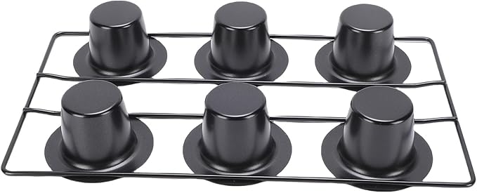 Pomya Professional 6 Cup Popover Pan, Carbon Steel | Non Stick Bakeware for Muffins, Cupcakes, Popovers, Easy & Dishwasher Safe