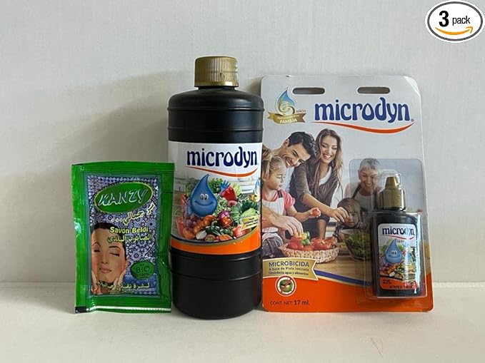 Pack Microdyn Fruit and Vegetable Wash 500ml+17ml with moroccan soap
