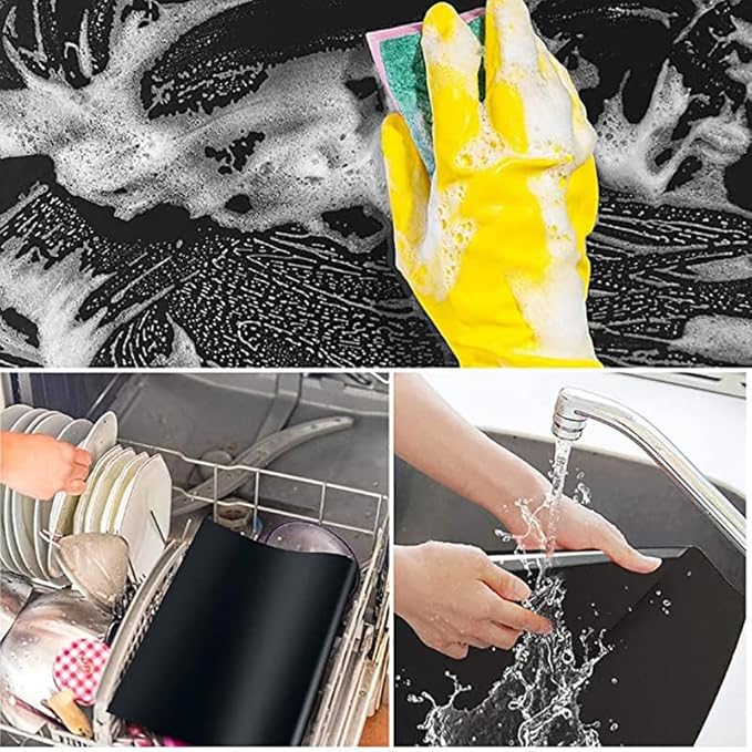 Large Teflon Mats, Reusable Non-Stick Oven Liners For Toaster Ovens, Dishwasher Safe, Oven Mat For Bottom Of Oven (13" x 16" / 2pcs) (24" x 16" 6pcs Black)