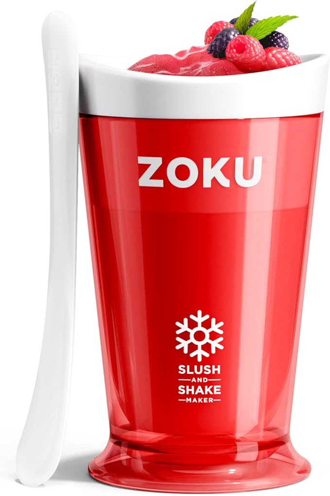 ZOKU Original Slush and Shake Maker, Slushy Cup for Quick Frozen Homemade Single-Serving Slushies, Fruit Smoothies, and Milkshakes in Minutes, BPA-free, Red