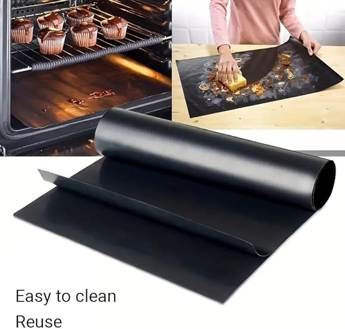 Large Teflon Mats, Reusable Non-Stick Oven Liners For Toaster Ovens, Dishwasher Safe, Oven Mat For Bottom Of Oven (13" x 16" / 2pcs) (24" x 16" 6pcs Black)