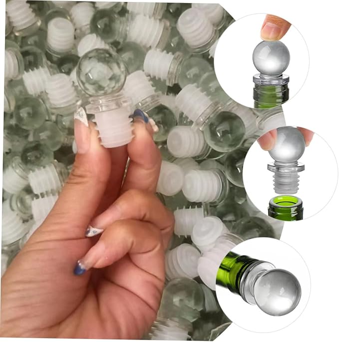 IMIKEYA 24pcs Glass Ball Wine Stoppers Decorative Wine Bottle Caps Portable Oil Dispenser Stopper for Perfume and Makeup