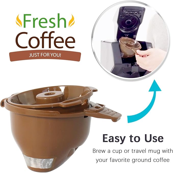 2-Pack Single Serve Ground coffee Brew Basket for Hamiltion FlexBrew Coffee Maker Models 49974 49975 49976 49979 49957 49954 49947 49940 49950 49966 49968 Filter Part, Brown
