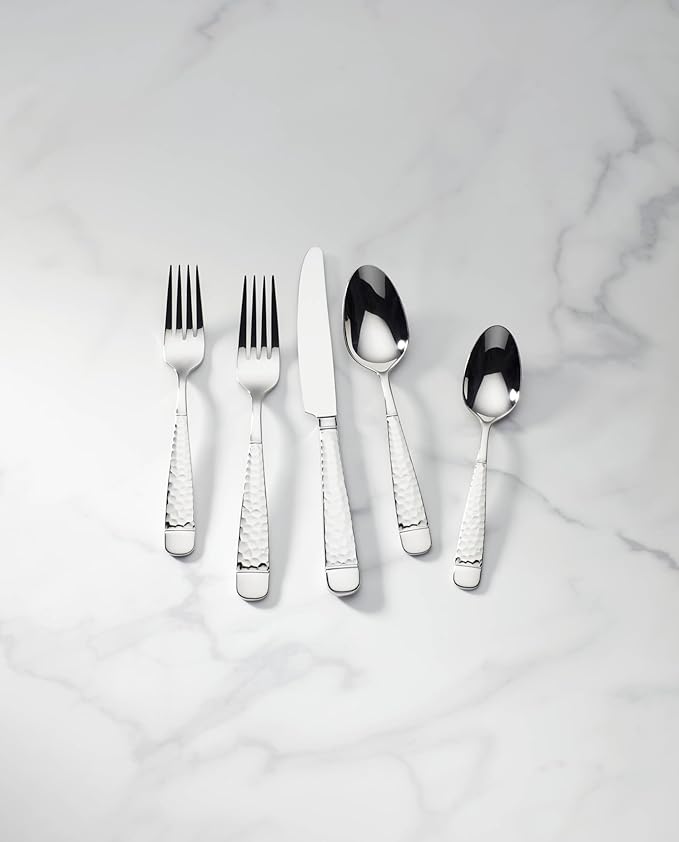 Lenox Eastwood 65-Piece Flatware Set, 12.45 LB, Metallic