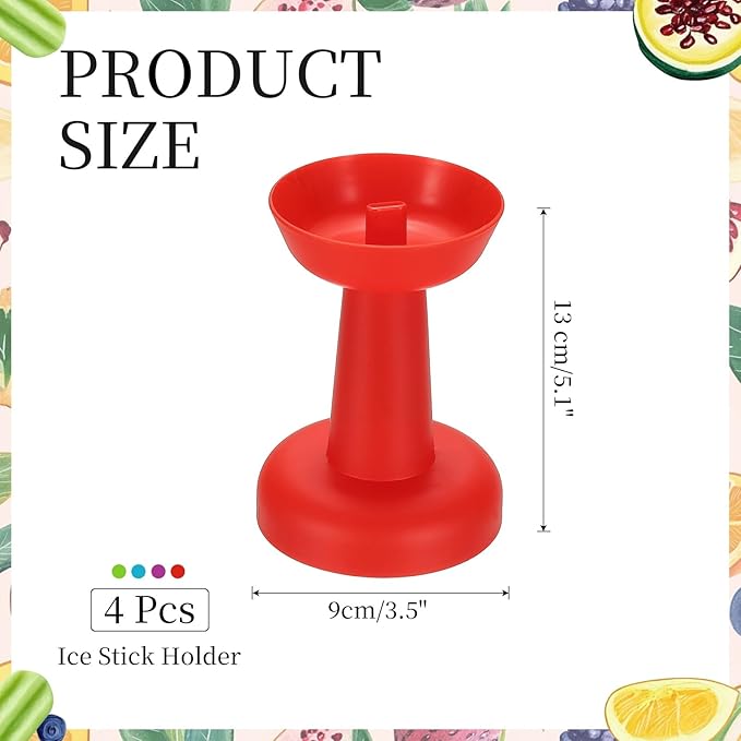 uxcell 4pcs Silicone Treats Holder 5.1" x 3.5" Washable Ice Cream Cone Holder Kitchen Tools Multicolor