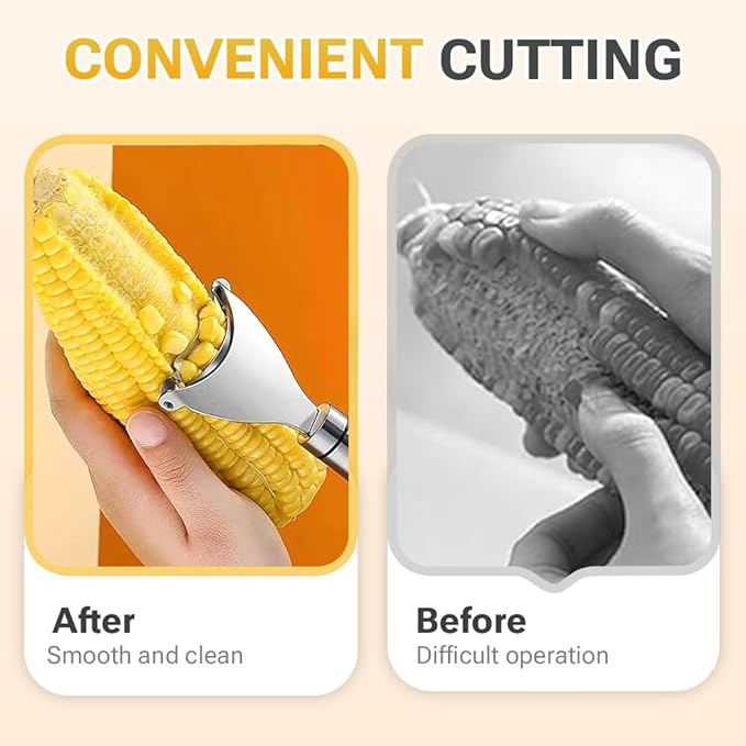 Corn Peeler Cob Stripper, Stainless Steel Cob Remover, Corn Planer Cutter Thresher Scraper, Stripping Tool for Home Kitchen, Corn Scraper 1 PCS