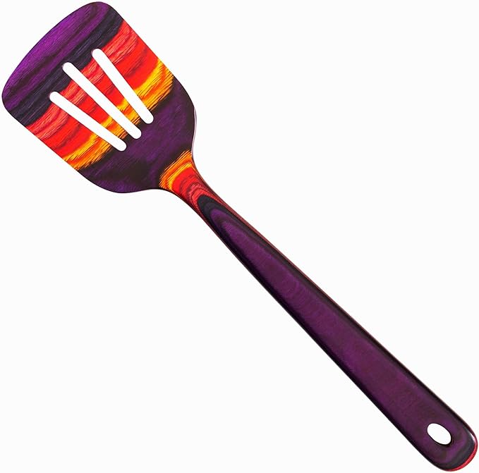 Totally Bamboo Baltique Waikiki Collection 12-1/2" Wooden Slotted Spatula, Safe for Nonstick