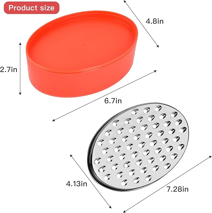 Cheese Grater Akamino Grater Lemon with Food Storage Container & Lid Grinder Grater for kitchen - Perfect For Hard Parmesan，Ginger, Vegetables, Butter (Red)