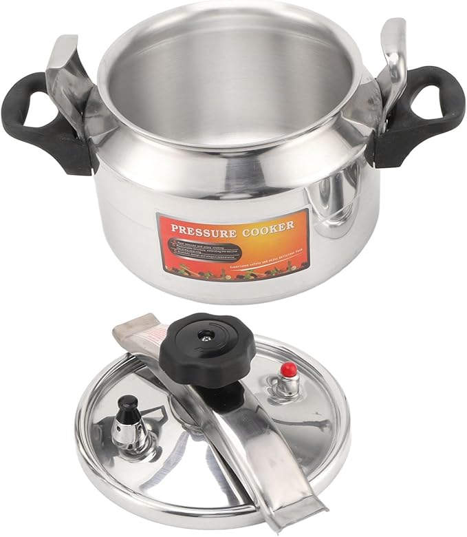 Asixxsix Asixxsix Aluminum Pressure Cooker, Explosion Proof Large Capacity Pressure Canner, Stovetop Cooker with Compound Bottom Easy Open Close for Gas Electric Flat Top Stoves (9L) (9L)