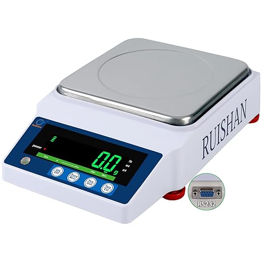 Large Range 10kg x 0.1g Precision Lab Balance Scale Grain/Gram Scale Scientific Scale Calibrated Scale Industrial Laboratory Weighing and Counting Scale Table Top Scale | for Lab, Jewelry