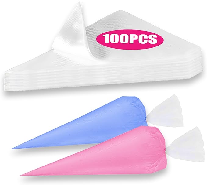 Piping Bags, Pastry Bags 18 Inch 100pcs, Disposable Icing Piping Pastry Bags For Cookie/Cake Decorating Supplies, Anti Burst And Non-Slip Thicken Cake Decorating Bags
