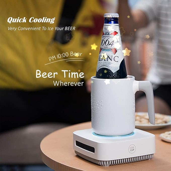 Desktop 2in1 Coffee Warmer Cup Cooler, 131℉ - 46℉ Heating and Cooling Beverage Plate for Coffee Tea Water Milk Beer Cocoa