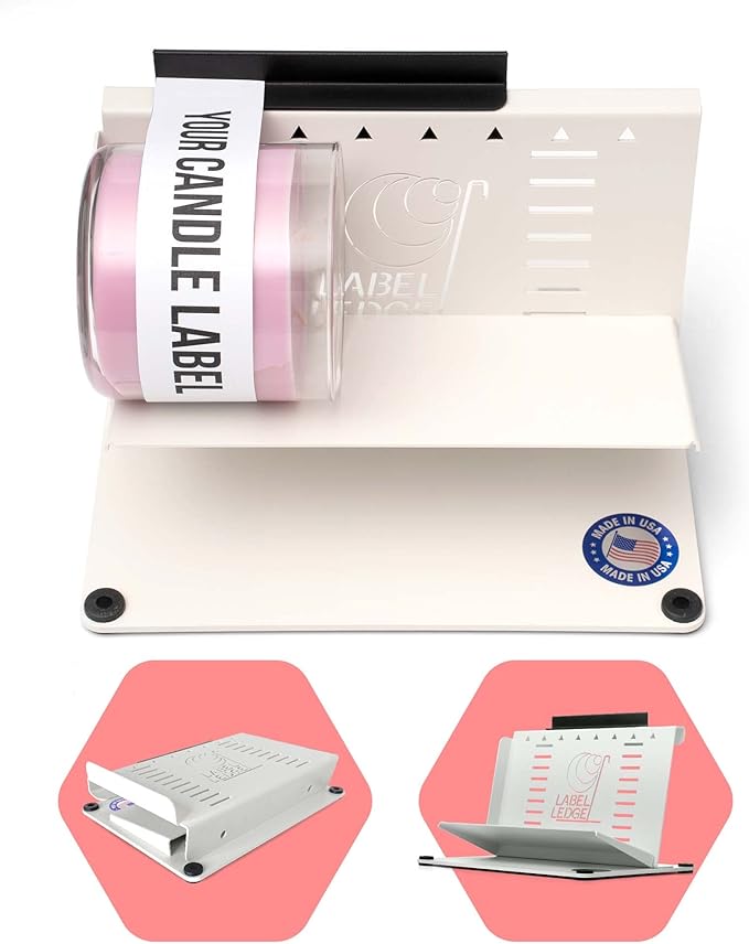 The Label Ledge – Original Patented Candle Label Applicator Tool (Made in USA) | Precise Label Placement Tool for Jars, Bottles & Candle Vessels
