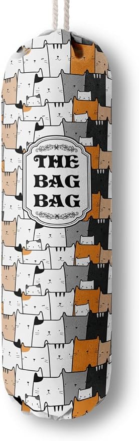 Grocery Bags Holder Organizer For Shopping Bags, Wall Mount Plastic Bags Storage Container Dispensers, Pet Lovers Home Kitchen Bags, The Bag Bag Grocery Bag Holder, Gifts For Women Cat Mom Dad (G-37)