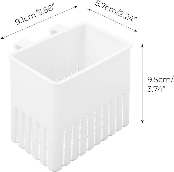 2PCS Silverware Drainer Drying Basket for Sink – Compact Kitchen Utensils Holder, Cutlery Storage Organizer with Cup, Dish Hanging Drain Rack for Forks, Spoons, Knives & Chopsticks (White, Plastic)