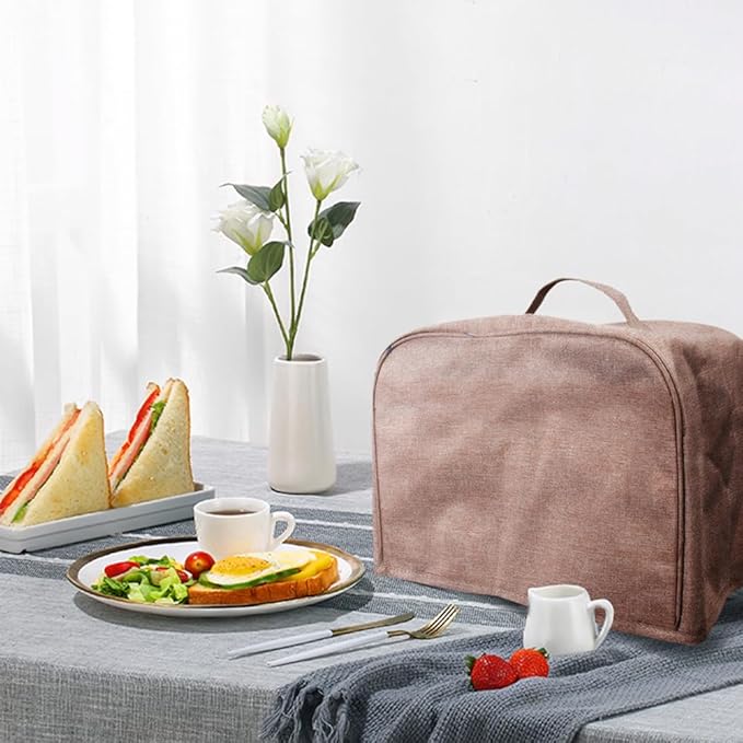 FLR 4 Slice Toaster Cover with Pockets, Dust-proof & Oil Proof, Fits Most 4 Slice Toasters (12.5' x 10' x 8')