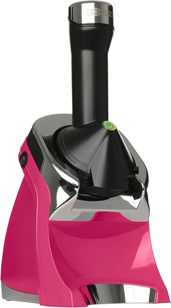 Yonanas 988HP Deluxe Vegan Non-Dairy Frozen Fruit Soft Serve Dessert Maker, BPA Free, Includes 75 Recipes, 200 Watts, Pink