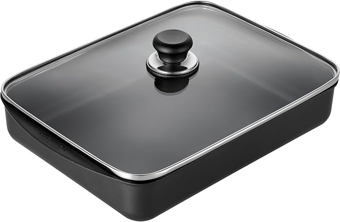 Scanpan Classic 5.25 QT (15.25 inch x 10.5 inch) Nonstick Roasting Pan – Compatible with Gas and Electric Stovetops, Metal Utensil Safe, Oven Safe to 500°F, Dishwasher Safe