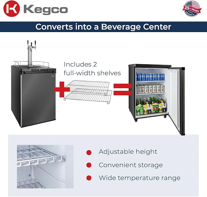 Kegco HBK309X-3 Keg Dispenser, 3 faucet without kegs Black Stainless Steel