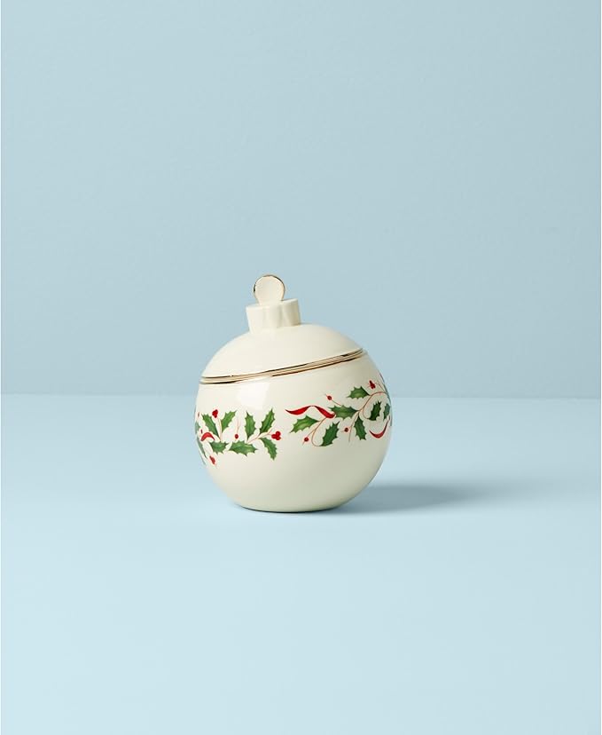 Lenox 890765 Holiday Ornament Candy Jar, Christmas Hosting