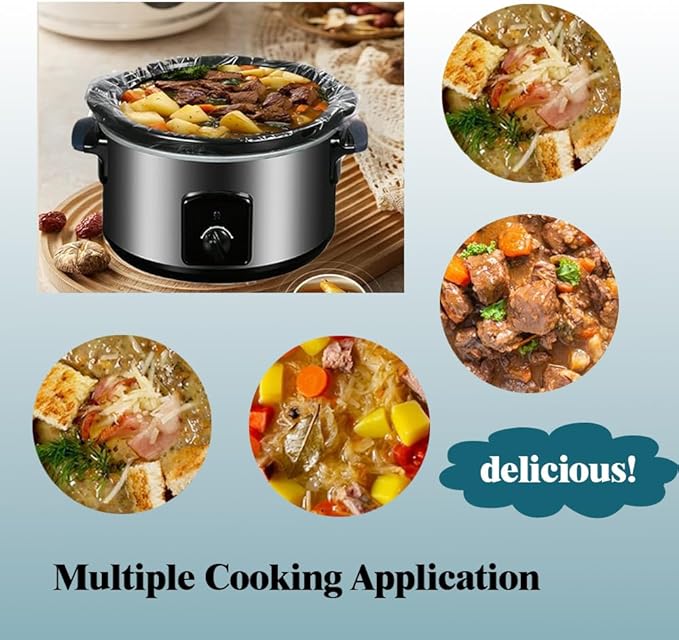 Slow Cooker Liners, 20-Pack Cooking BagsOversized Disposable Pot Liner Plastic Bags, Fits 6QT to 10QTFor Slow Cooker Cooking Tray, 14-Inch x 22-Inch, 20 Liners (20)
