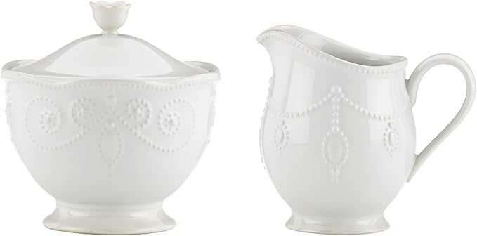 Lenox French Perle Sugar and Creamer, White -, 2.60 LB